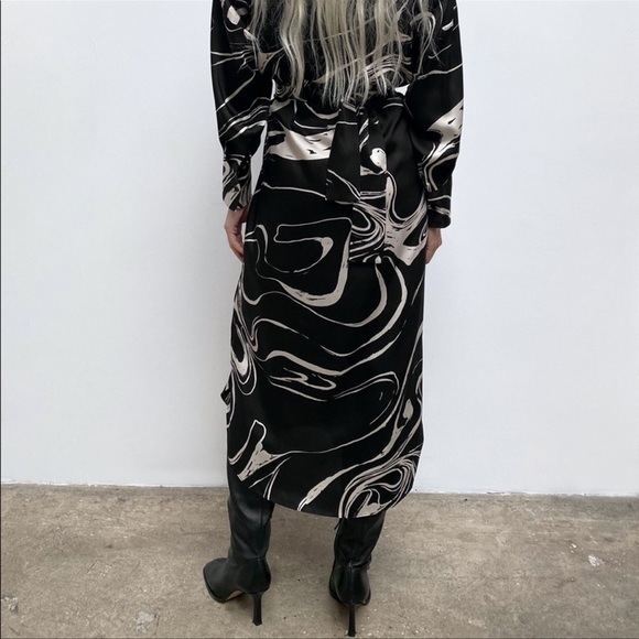 Zara Black Printed Shirt Dress - Picture 3 of 11